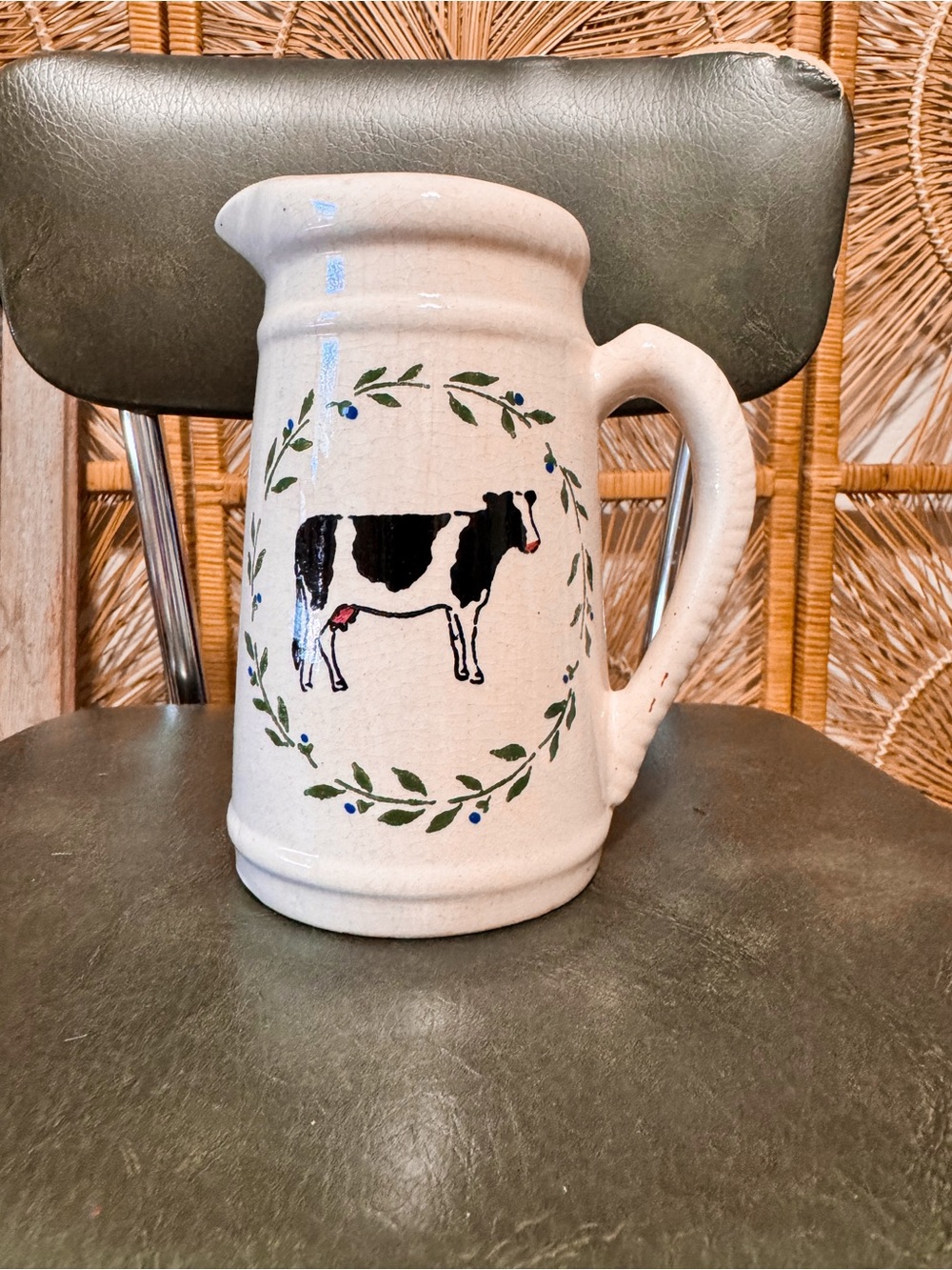 Cow Print Pitcher- Farmhouse